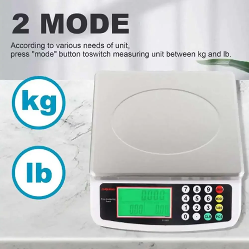 Digital Kitchen Scale 30Kg Stainless Steel Food Scale with LCD Display and Price